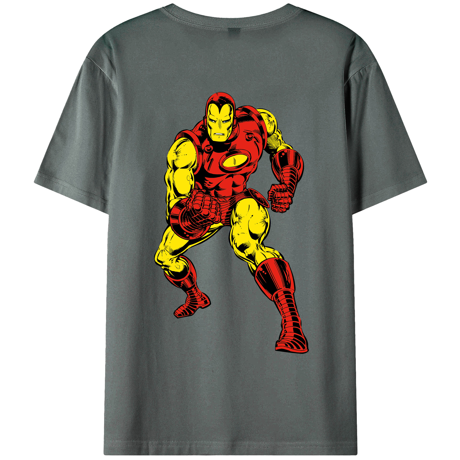 （画像用） アベンジャーズ The Avengers 綿100％ メンズ半袖Tシャツ（バックプリント） 通気性
